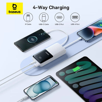 Baseus 20000mAh Power Bank, PD 22.5W Fast Charging, External Battery Charger for Xiaomi, Poco, iPhone, Samsung, iPad
