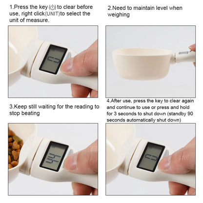 Pet Food Measuring Scoop Digital Dog & Cat Food Measuring Cup with LED Display Electronic Spoon Scale