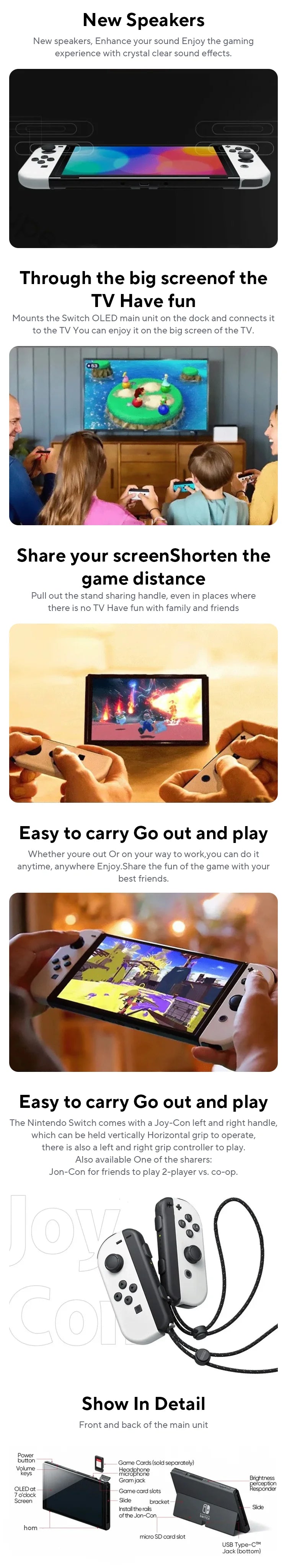 Nintendo Switch OLED Game Console - 64GB with 7-inch OLED Display
