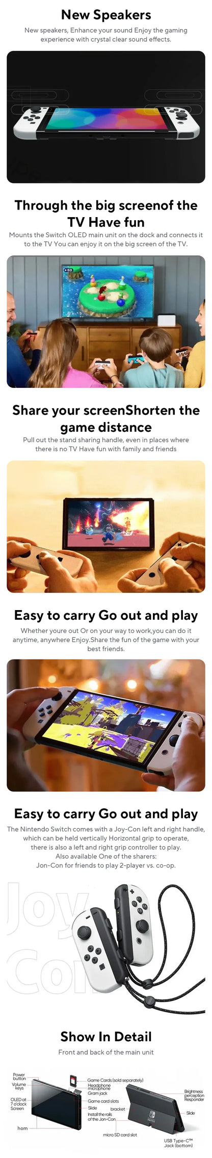 Nintendo Switch OLED Game Console - 64GB with 7-inch OLED Display