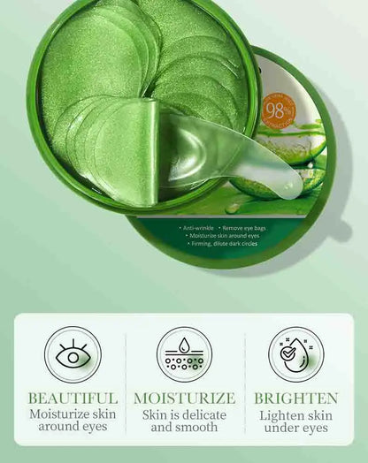 60PCS Aloe Vera Collagen Eye Masks - Anti-Dark Circles & Firming Eye Patches