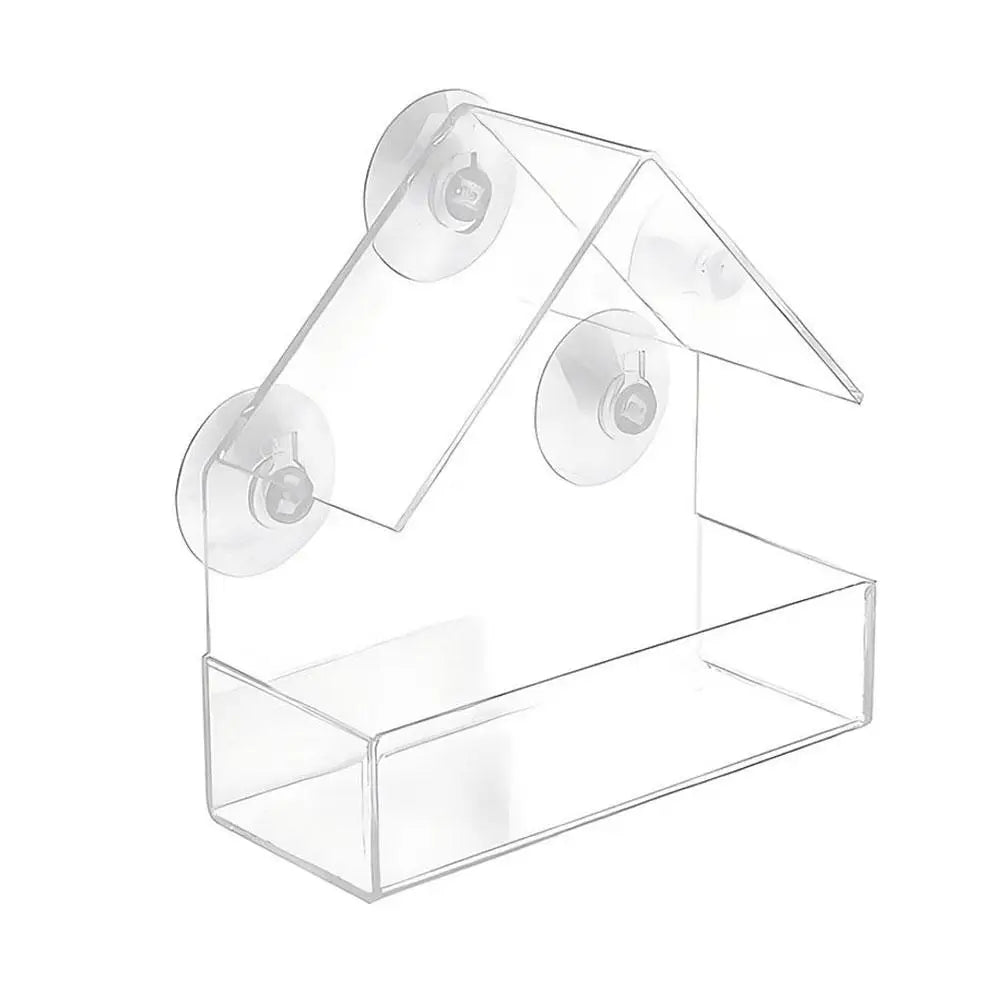 Window Bird Feeder with Reusable Tray & Waterproof Squirrel Food Container