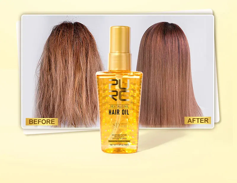 PURC Morocco Argan Oil Hair Serum - Nourishing Treatment for Smoothing, Shine, and Repairing Damaged, Frizz, and Dry Hair