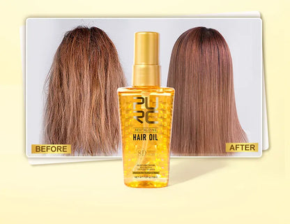 PURC Morocco Argan Oil Hair Serum - Nourishing Treatment for Smoothing, Shine, and Repairing Damaged, Frizz, and Dry Hair