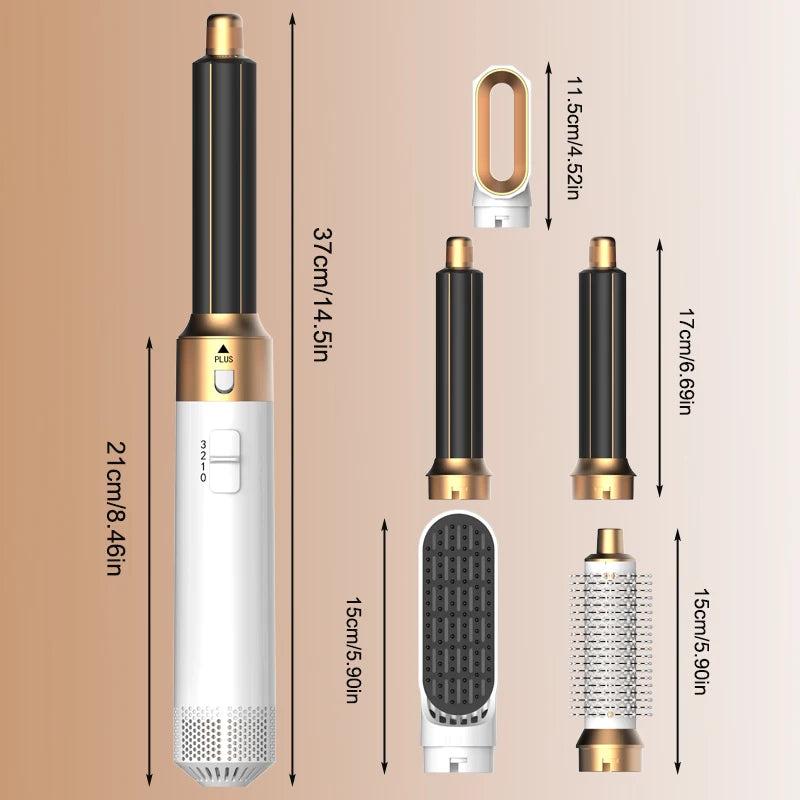 5-in-1 Hair Dryer Hot Comb Set Professional Curling Iron & Straightener Styling Tool for Dyson Airwrap