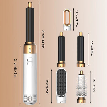 5-in-1 Hair Dryer Hot Comb Set Professional Curling Iron & Straightener Styling Tool for Dyson Airwrap