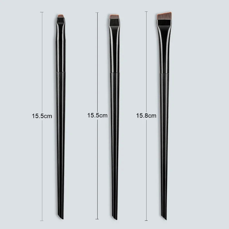 Karsyngirl 3PCS Blade Eyeliner & Eyebrow Brush Set - Portable Fine Tip Makeup Tools