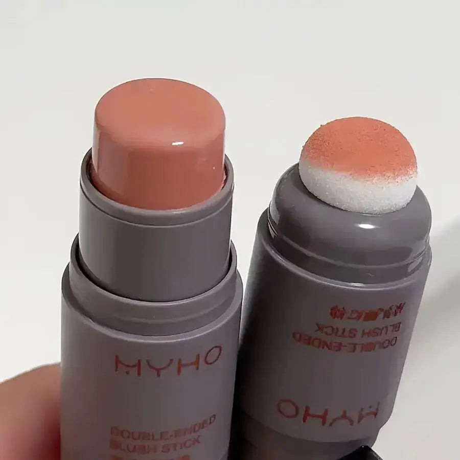 Double-Ended Blush Stick – Natural Long-Lasting Matte Creamy Rouge for Expansive Color