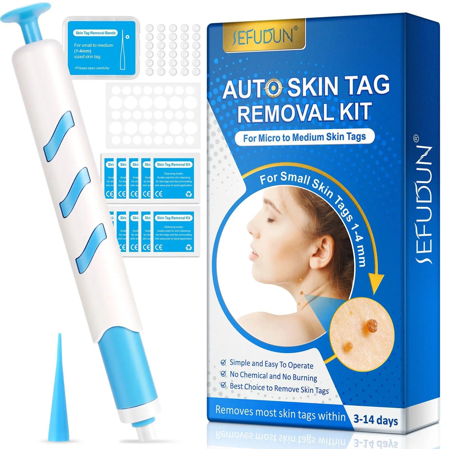 3 In 1 Painless Auto Skin Tag Mole Wart Removal Kit