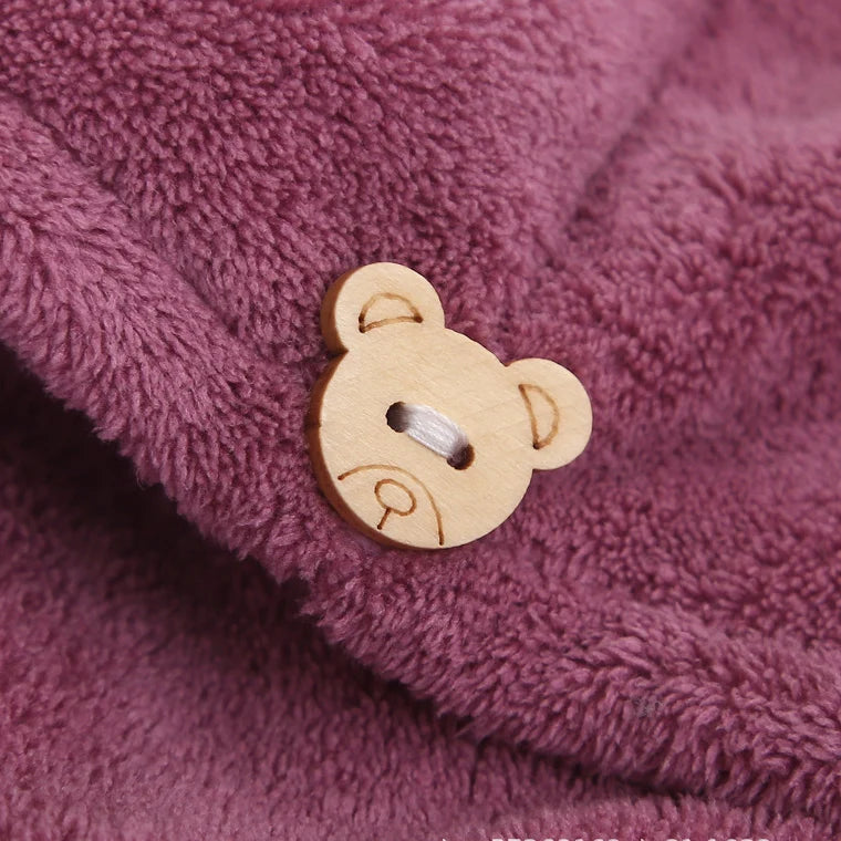 Embroidery Style Hair Drying Cap - Coral Fleece Thickened Towel, Quick Drying Shower Cap for Women