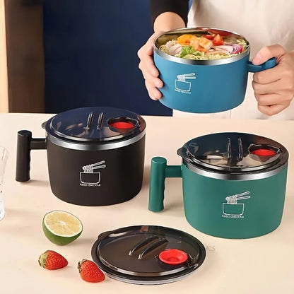 Ramen Bowl & Lunch Container 1000ml with Phone Stand - Thai Soup, Cereal Bowls for Home, Kitchen & Camping