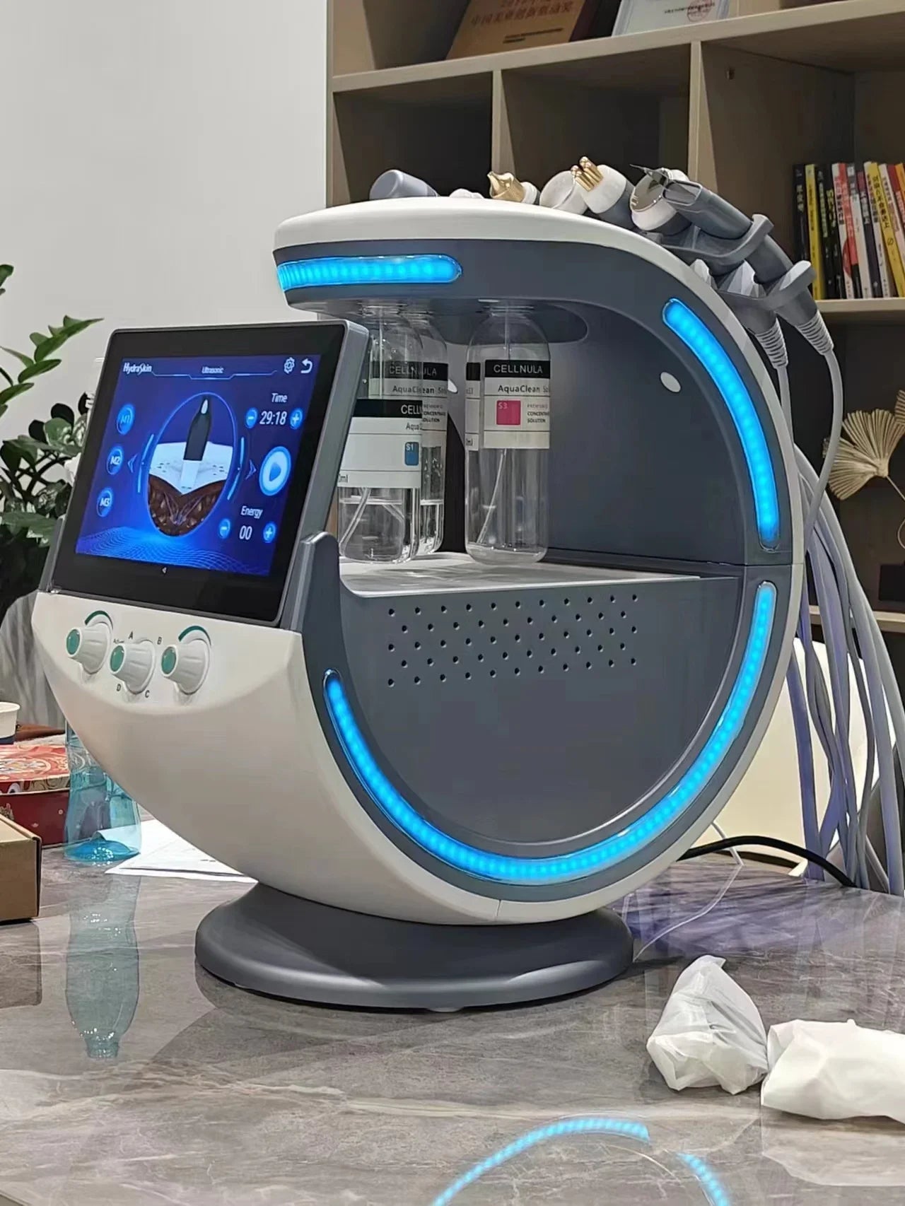 2024 Ultrasound Skin Care & Cryotherapy Microdermabrasion Machine with Hydro Facial & Skin Analyzer