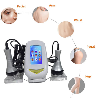 40K 3-in-1 Ultrasonic Body Shaping Instrument - Beauty Massage & Negative Pressure Slimming for Facial Care