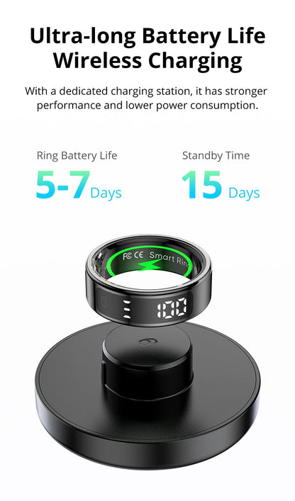 COLMI R12 Smart Ring with Display, Touchscreen, Wireless Charging & 5 ATM Waterproof