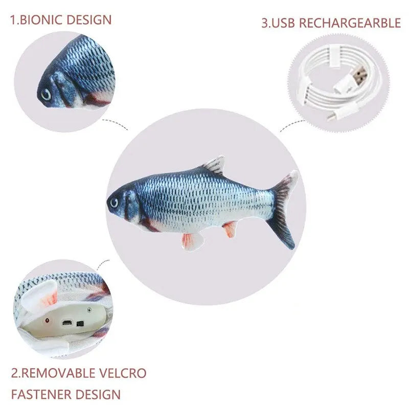 USB Charging Electric Fish Toy – Interactive Pet Chew Toy for Dogs & Cats