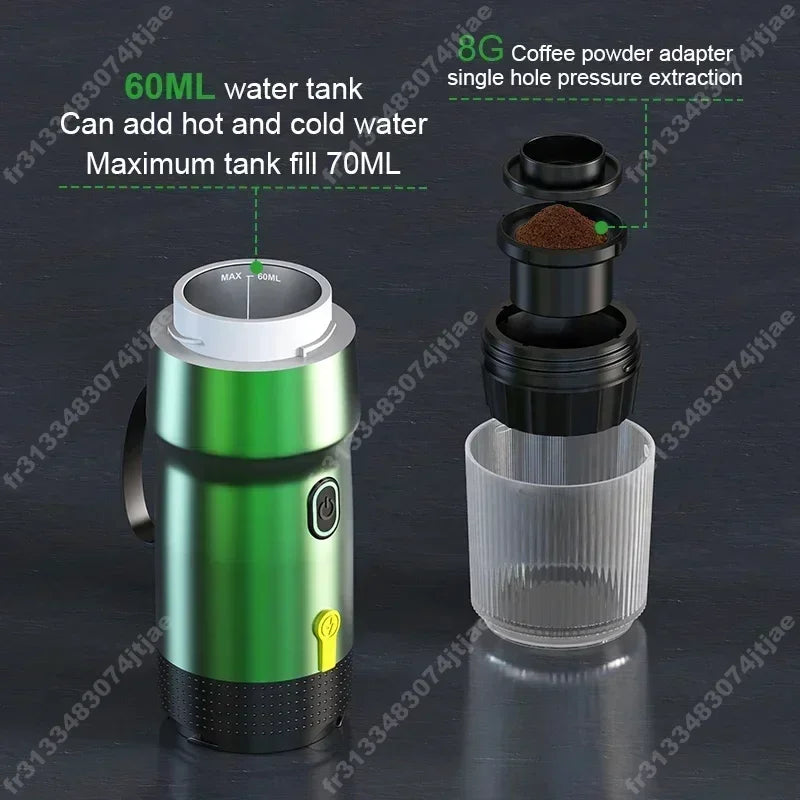 Electric Portable Coffee Machine - 3-in-1 Espresso Maker for Car, Home & Travel
