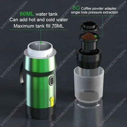 Electric Portable Coffee Machine - 3-in-1 Espresso Maker for Car, Home & Travel