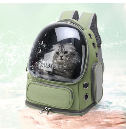 Transparent Pet Cat Carrier Backpack – Breathable Travel Bag for Cats & Small Dogs