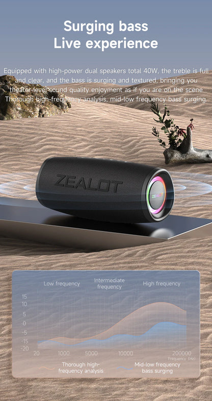 ZEALOT Bluetooth 5.2 Portable Speaker