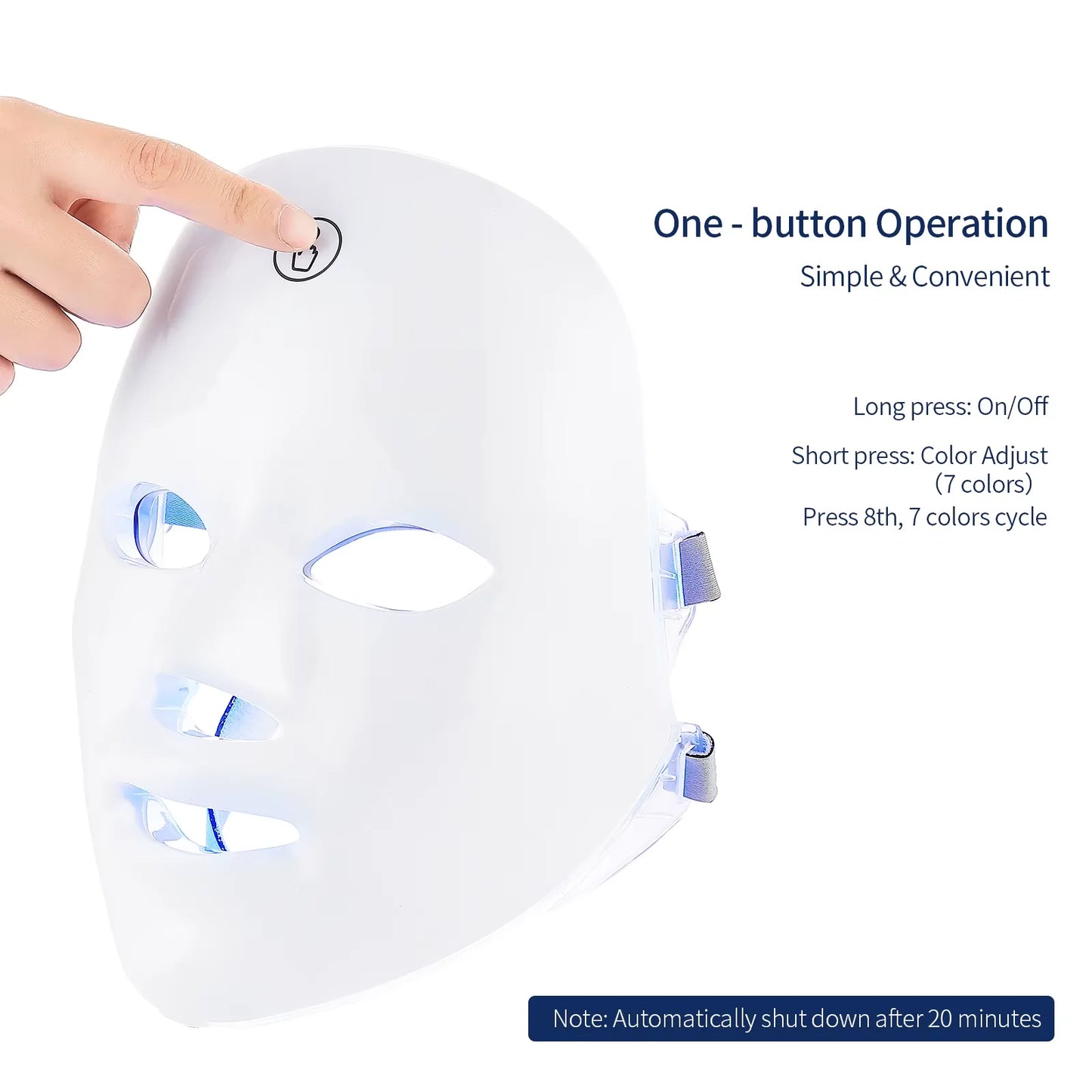 7-Color LED Photon Facial Mask - Skin Rejuvenation & Tightening for Face & Neck