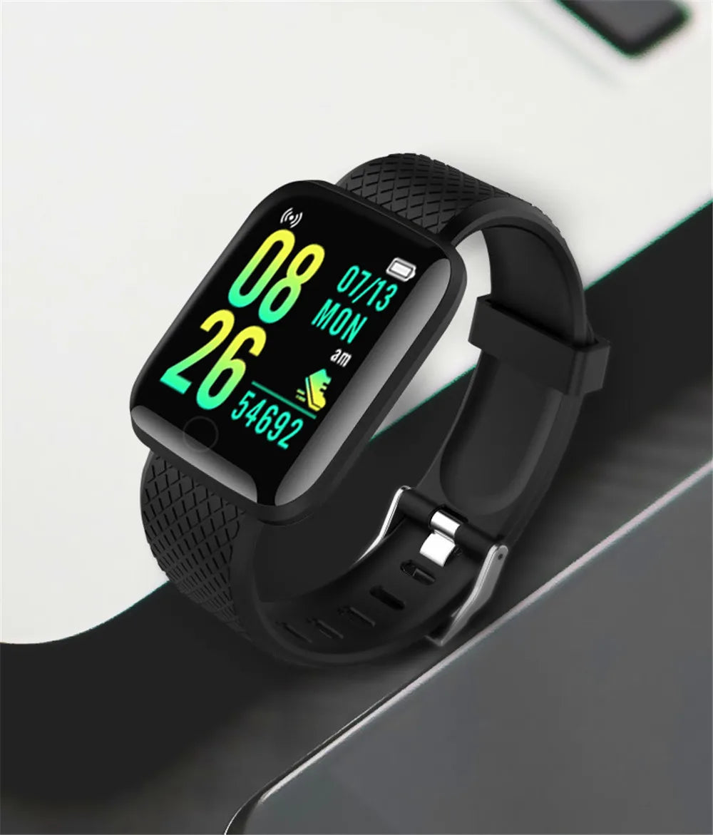 Smartwatch for Men & Women, Fitness Tracker, Message Notifications, Wristwatch with Heart Rate Monitor, Birthday Gift for Android/iOS