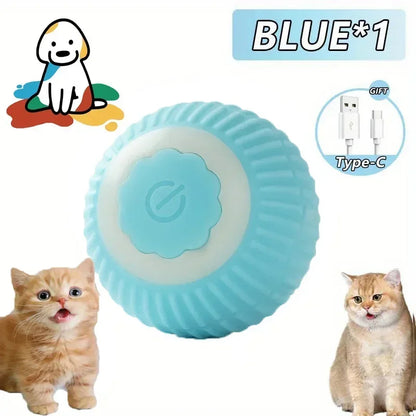 Rechargeable Cat Toy Automatic Rolling Ball with Simulated Tail Electric Pet Interactive Toy for Cats & Dogs