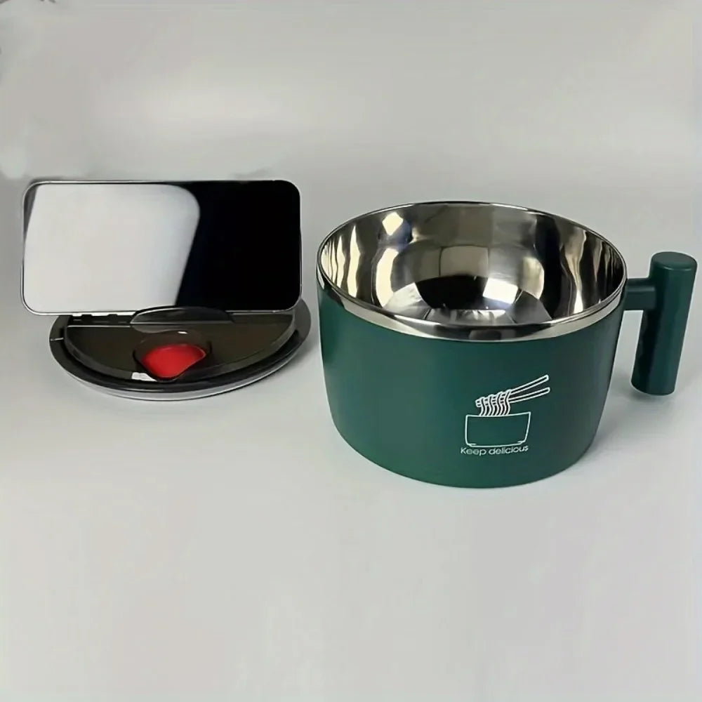 Ramen Bowl & Lunch Container 1000ml with Phone Stand - Thai Soup, Cereal Bowls for Home, Kitchen & Camping