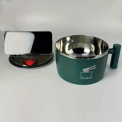 Ramen Bowl & Lunch Container 1000ml with Phone Stand - Thai Soup, Cereal Bowls for Home, Kitchen & Camping