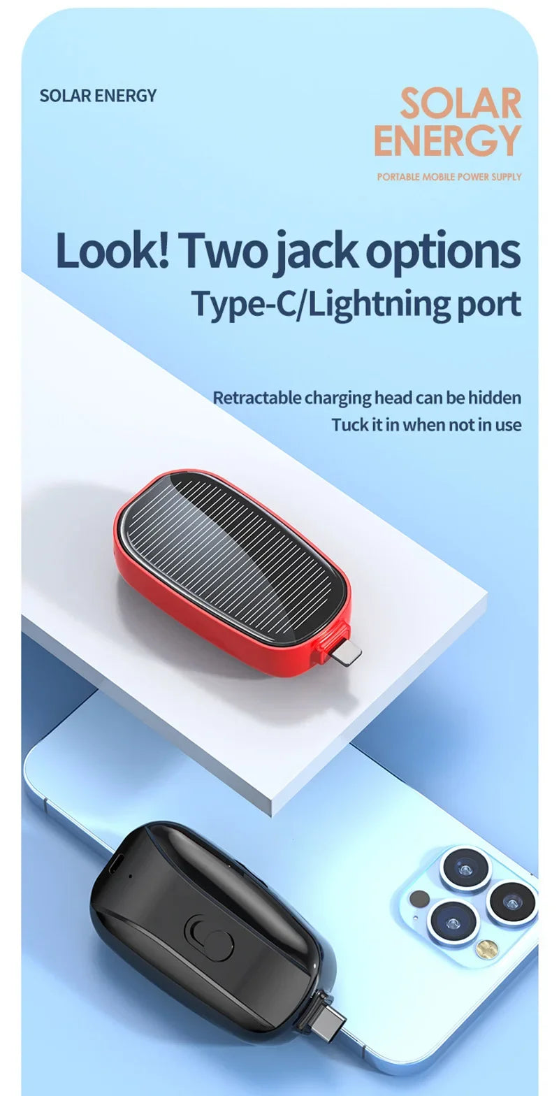 1200mAh Oneplus Solar  Key Ring Mini Power Bank