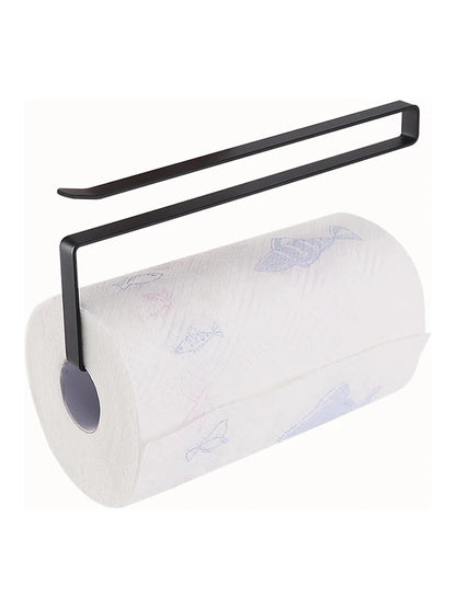 Hanging Kitchen Paper Towel Rack - Roll Paper, Plastic Wrap & Rag Organizer for Kitchen, Cabinets, Bathroom