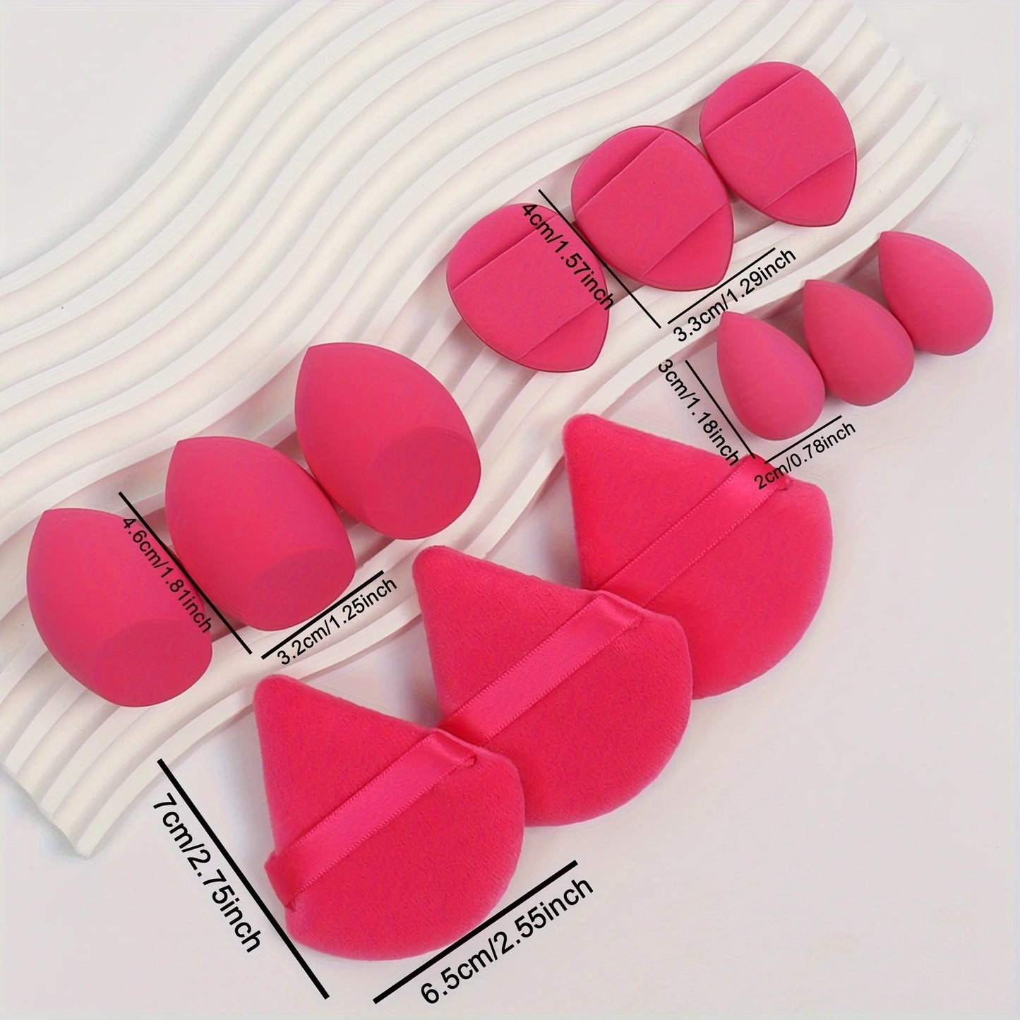 12-Piece All-Purpose Makeup Sponge Set – Powder Puffs, Beauty Eggs & Mini Cushions
