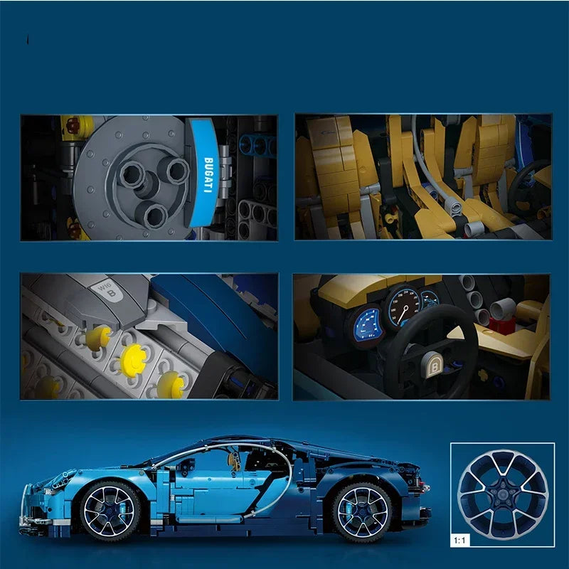 2025 3599PCS Bugatti Chiron Super Sport Racing Car Building Blocks