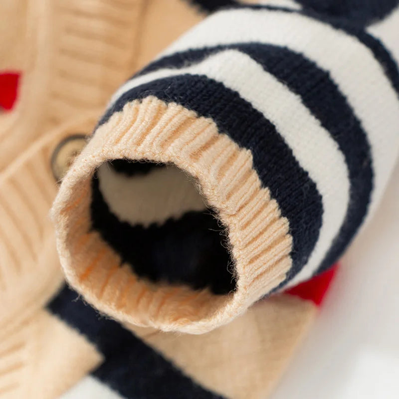 Luxury Striped Cardigan Sweater for Dogs – Warm Coat for Chihuahua, Bichon Frise & Puppies