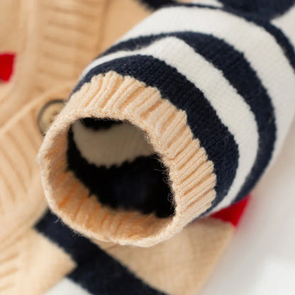 Luxury Striped Cardigan Sweater for Dogs – Warm Coat for Chihuahua, Bichon Frise & Puppies