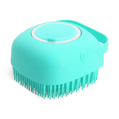 Pet Dog Shampoo Brush 2.7oz 80ml Cat Massage Comb Soft Silicone Rubber Grooming Scrubber for Bathing Short Hair