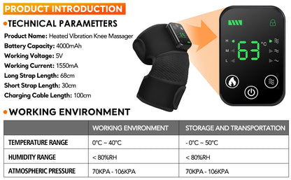 3 in 1 Shoulder Knee Elbow Heated Vibration Knee Massager Pad for Joint Pain Relief Health Care Shoulder Arthritis Support Belt