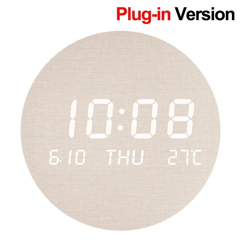 LED Digital Wall Clock - Multi-Function Display with Temperature, Date, and Time for Living Room & Bedroom
