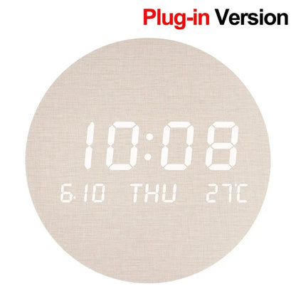 LED Digital Wall Clock - Multi-Function Display with Temperature, Date, and Time for Living Room & Bedroom