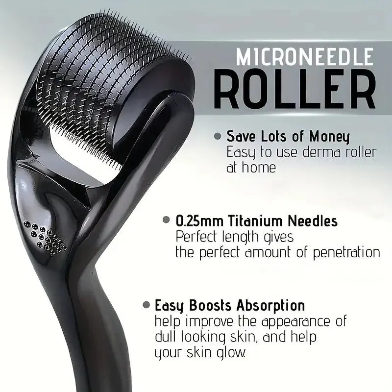Microneedle Derma Roller - Microneedling Tool for Skin, Facial, Hair & Beard Care (For Women & Men)