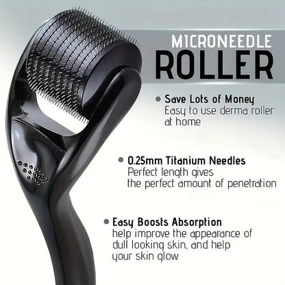Microneedle Derma Roller - Microneedling Tool for Skin, Facial, Hair & Beard Care (For Women & Men)