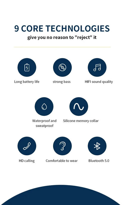 Neck Mounted Bluetooth Earphones - Wireless, Ultra Long Standby, Sweatproof for Games, Sports, and Running (Android & iOS)