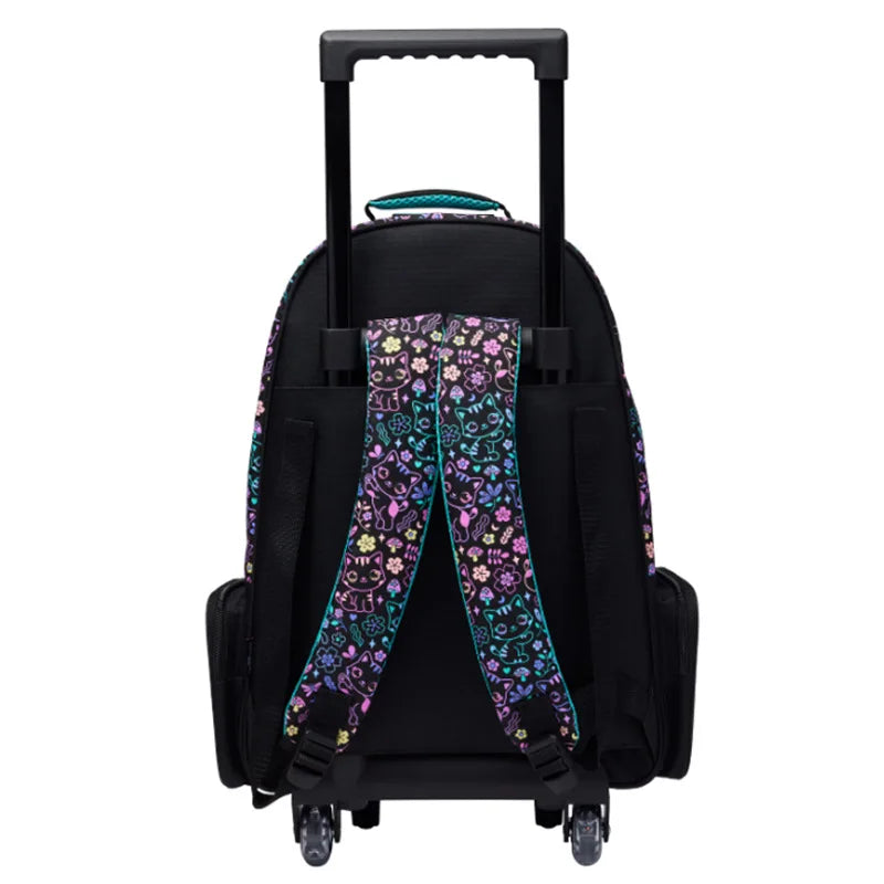 New Original Australia Smiggle Schoolbag for Girls with Black Cat Flower Lunch Bag & Pencil Case