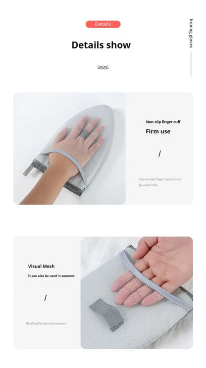 Fabric Handheld Ironing Board & Insulated Ironing Gloves for Home Use