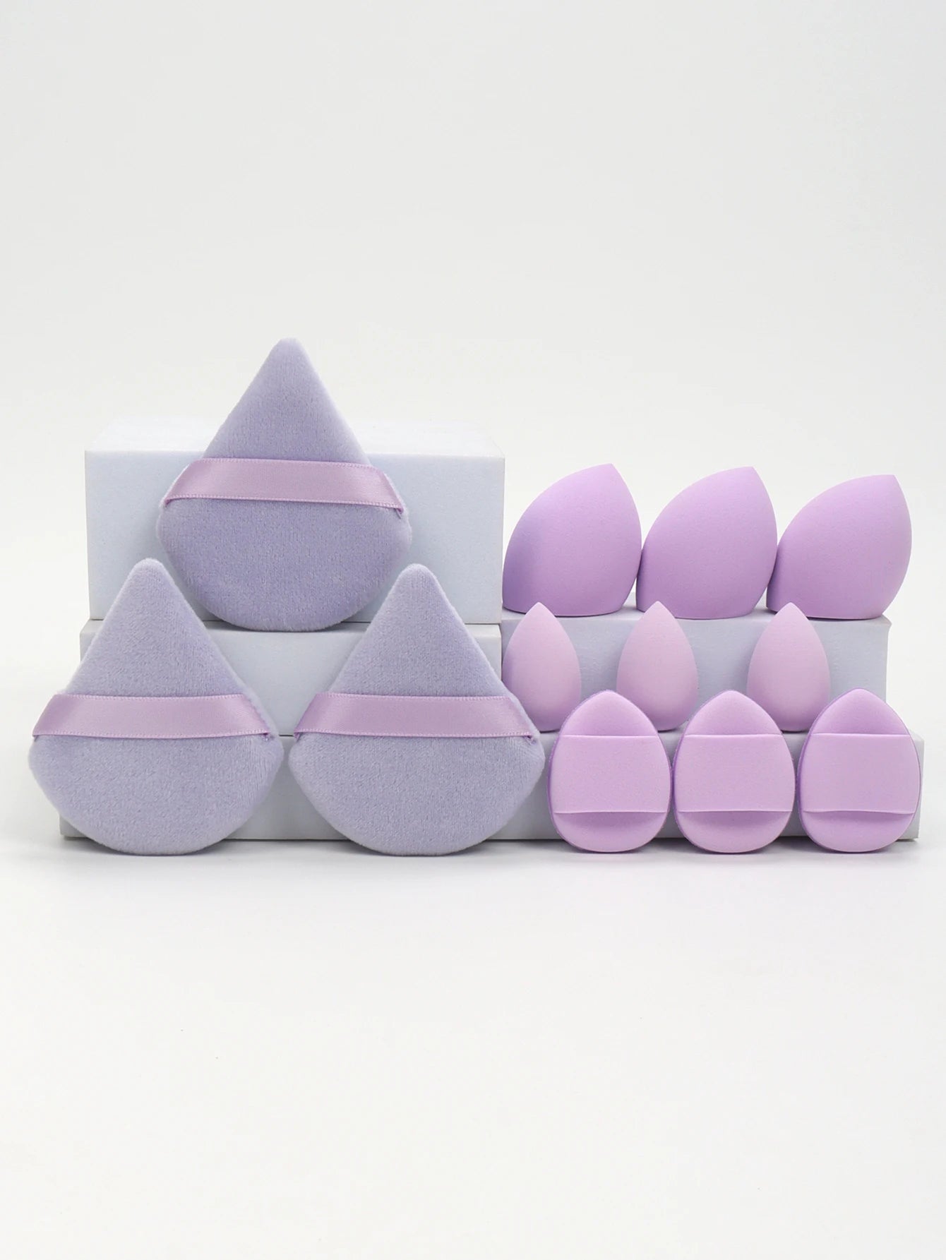 12-Piece All-Purpose Makeup Sponge Set – Powder Puffs, Beauty Eggs & Mini Cushions