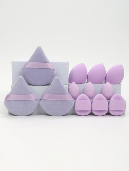 12-Piece All-Purpose Makeup Sponge Set – Powder Puffs, Beauty Eggs & Mini Cushions