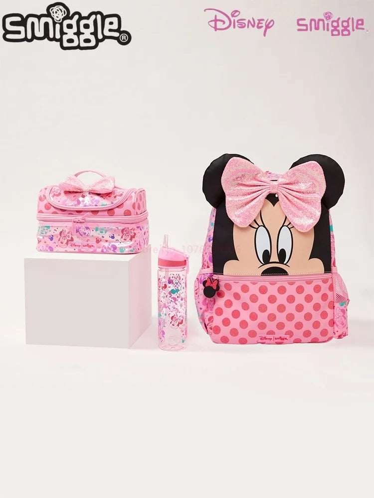 Genuine Australia Smiggle Disney Minnie School Bag Set with Wallet, Lunch Bag & Water Cup for Girls