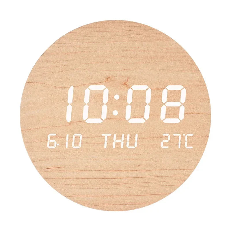 LED Digital Wall Clock - Multi-Function Display with Temperature, Date, and Time for Living Room & Bedroom
