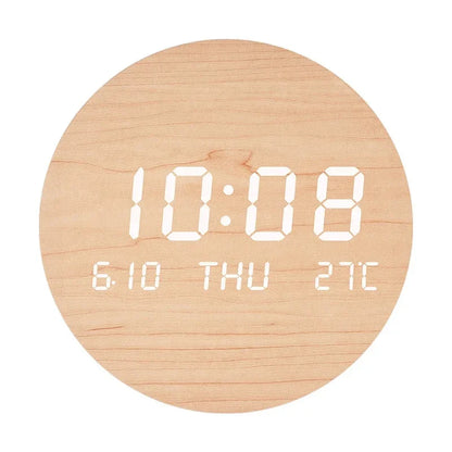 LED Digital Wall Clock - Multi-Function Display with Temperature, Date, and Time for Living Room & Bedroom