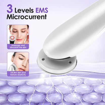 EMS Facial Massager - LED Light Therapy & Sonic Ion Vibration for Skin Tightening & Anti-Wrinkle