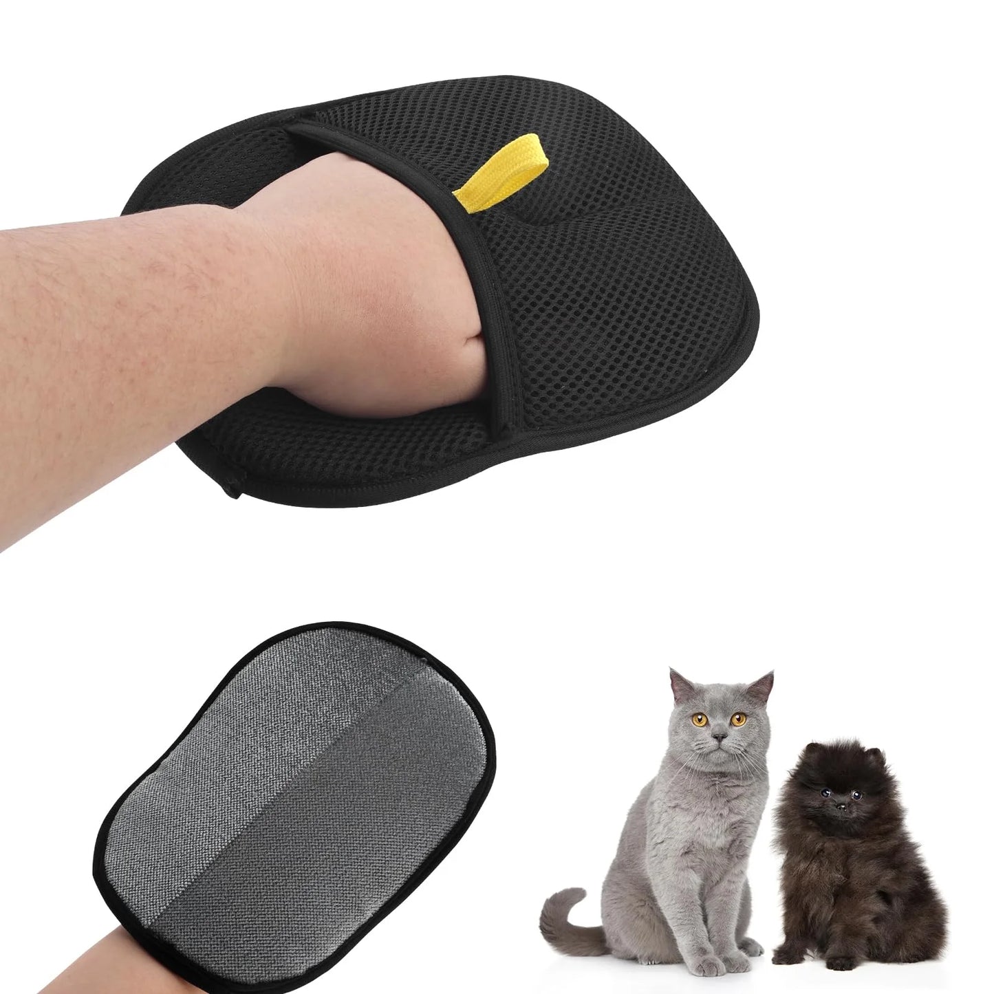 Pet Hair Removal Tool Reusable Static Removal Gloves Double-Sided Grooming Gloves for Pets & Carpets